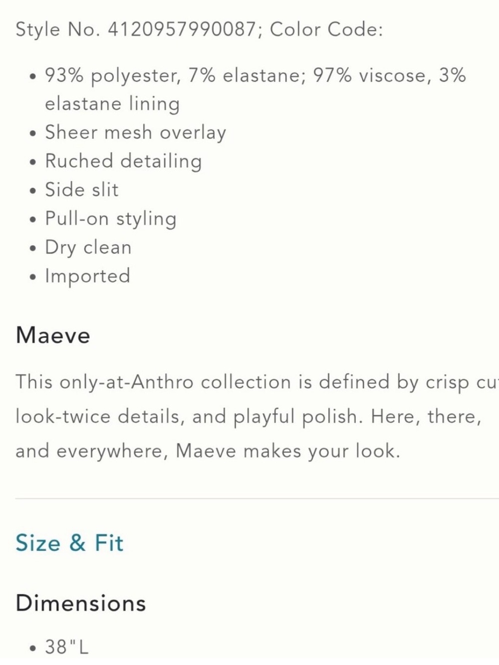 Anthropologie The Aleda Mesh Ruched Maxi Skirt by Maeve Medium NWT - Picture 4 of 4